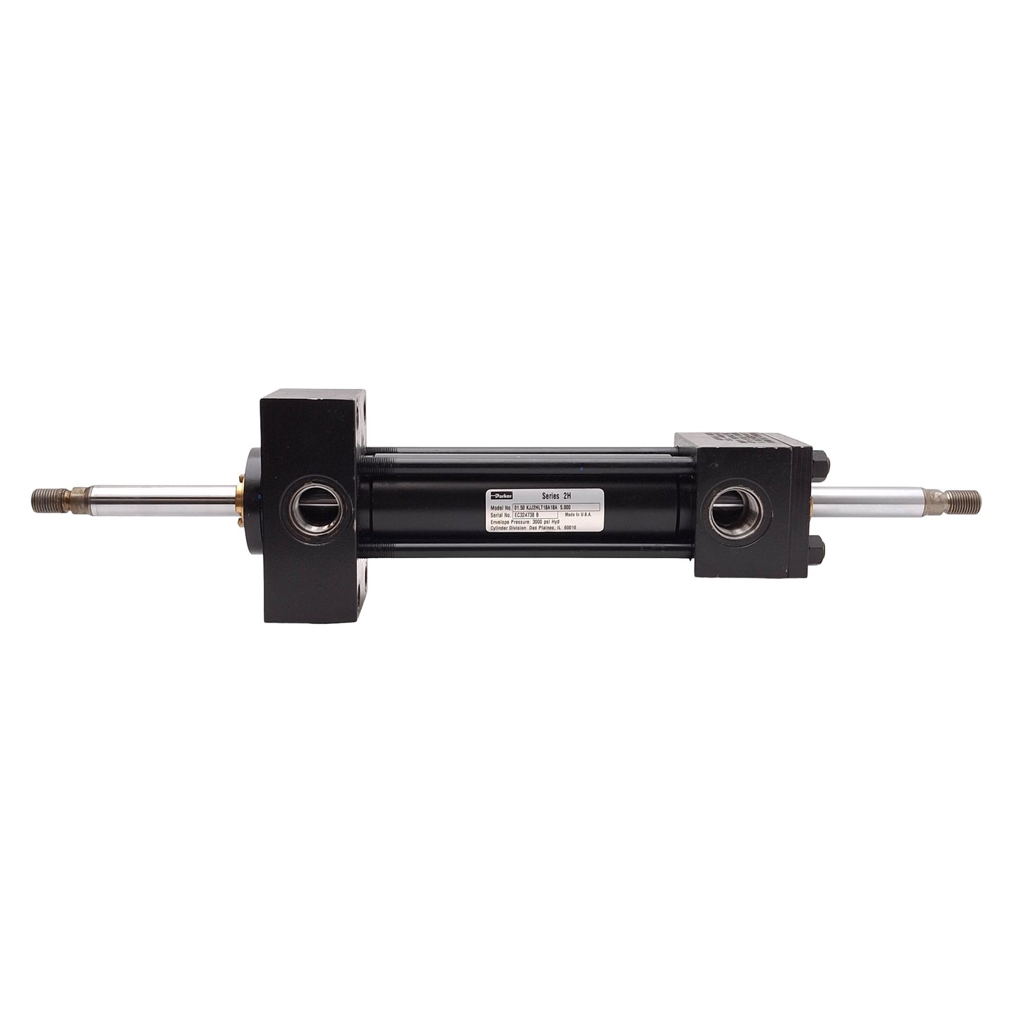 Used Parker 01.50 KJJ2HLT18A18A 5.000 Hydraulic Cylinder, ø1.5in Bore, 5in Stroke