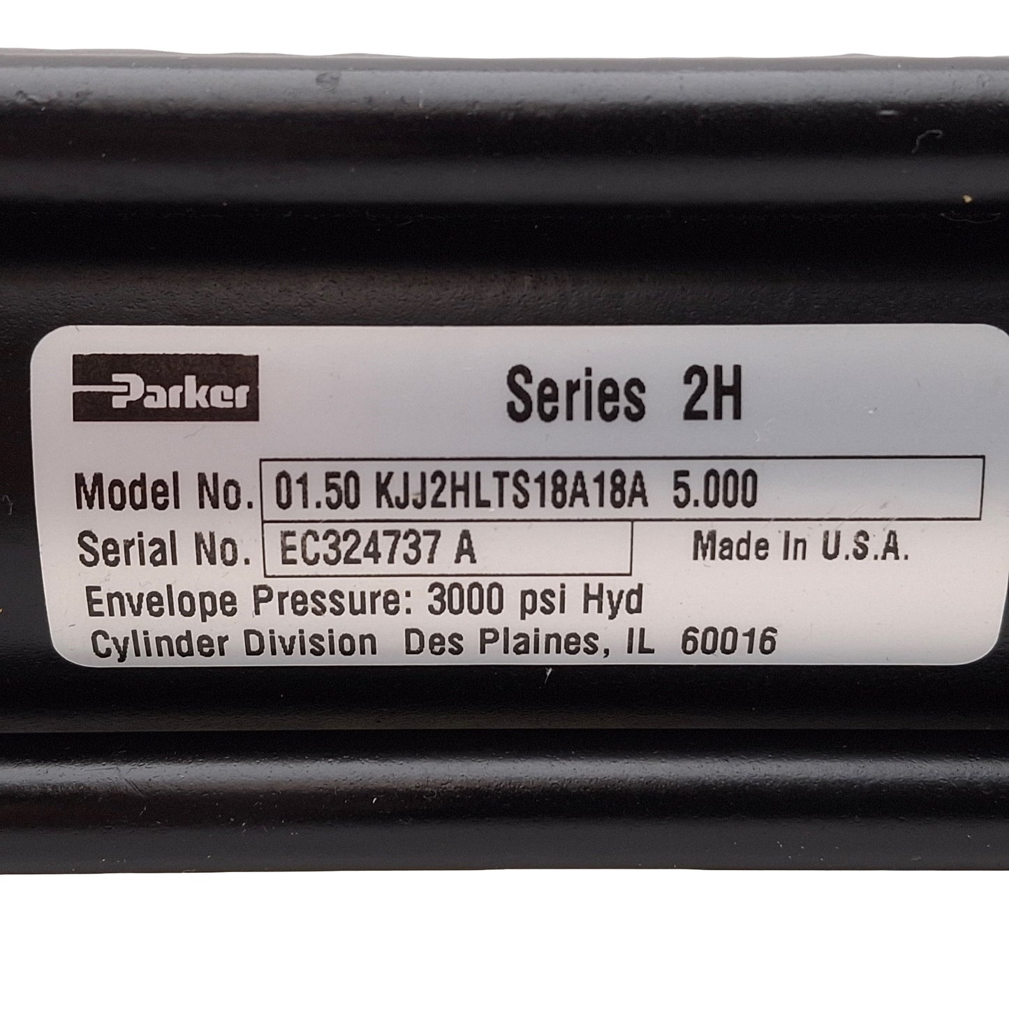 Used Parker 01.50 KJJ2HLTS18A18A 5.000 Hydraulic Cylinder, ø1.5in Bore, 5in Stroke
