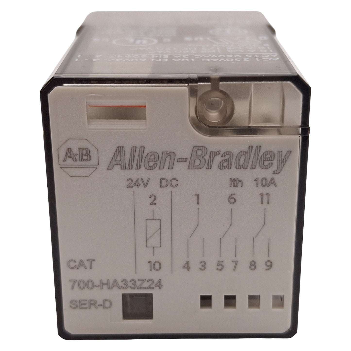 Used Lot of 5 Allen Bradley 700-HA33Z24 Ice Cube Relay, 3PDT, 10A 240VAC, 24VDC Coil