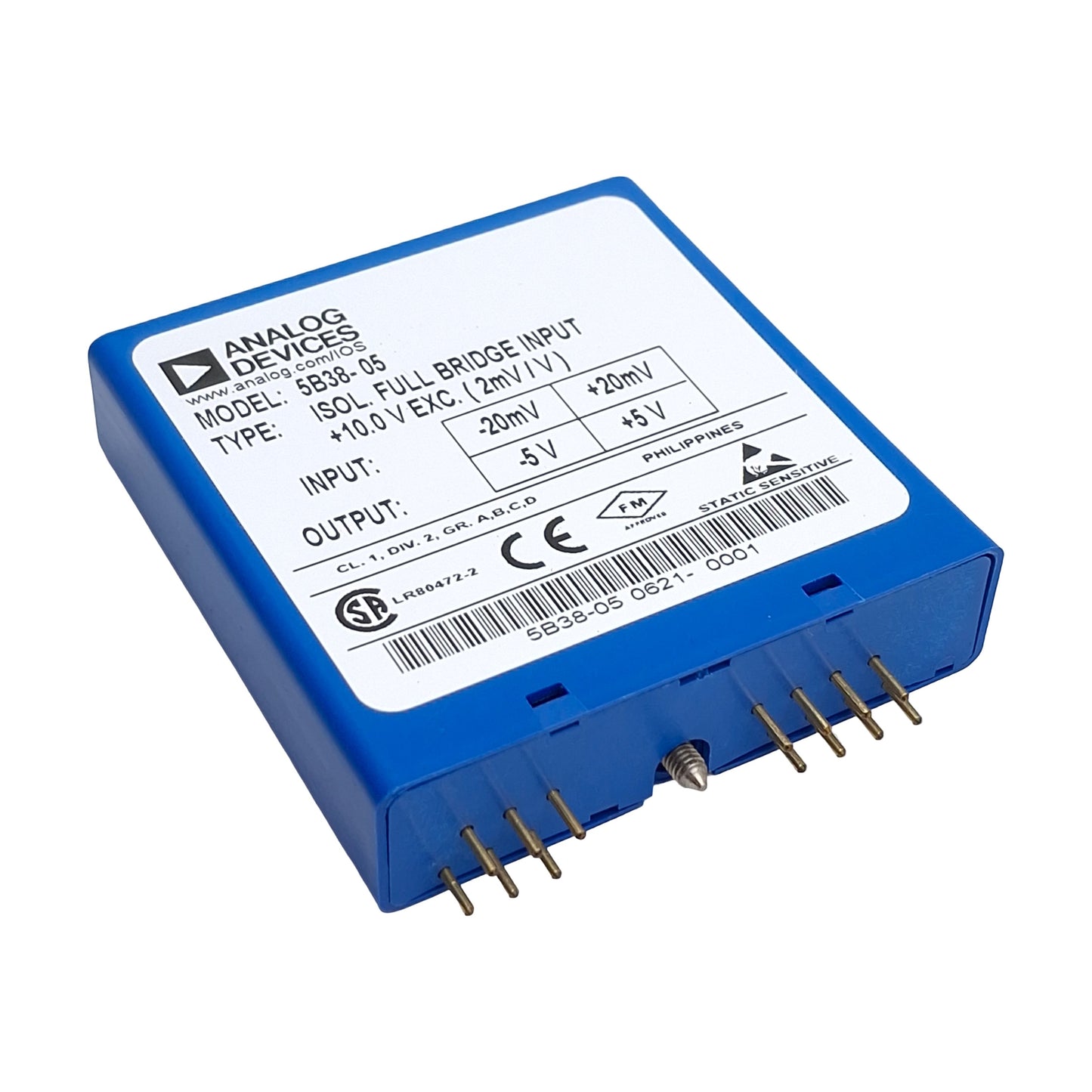 Used Analog Devices 5B38-05 Signal Conditioning Module, +/- 20mV Input, +/-5V Output