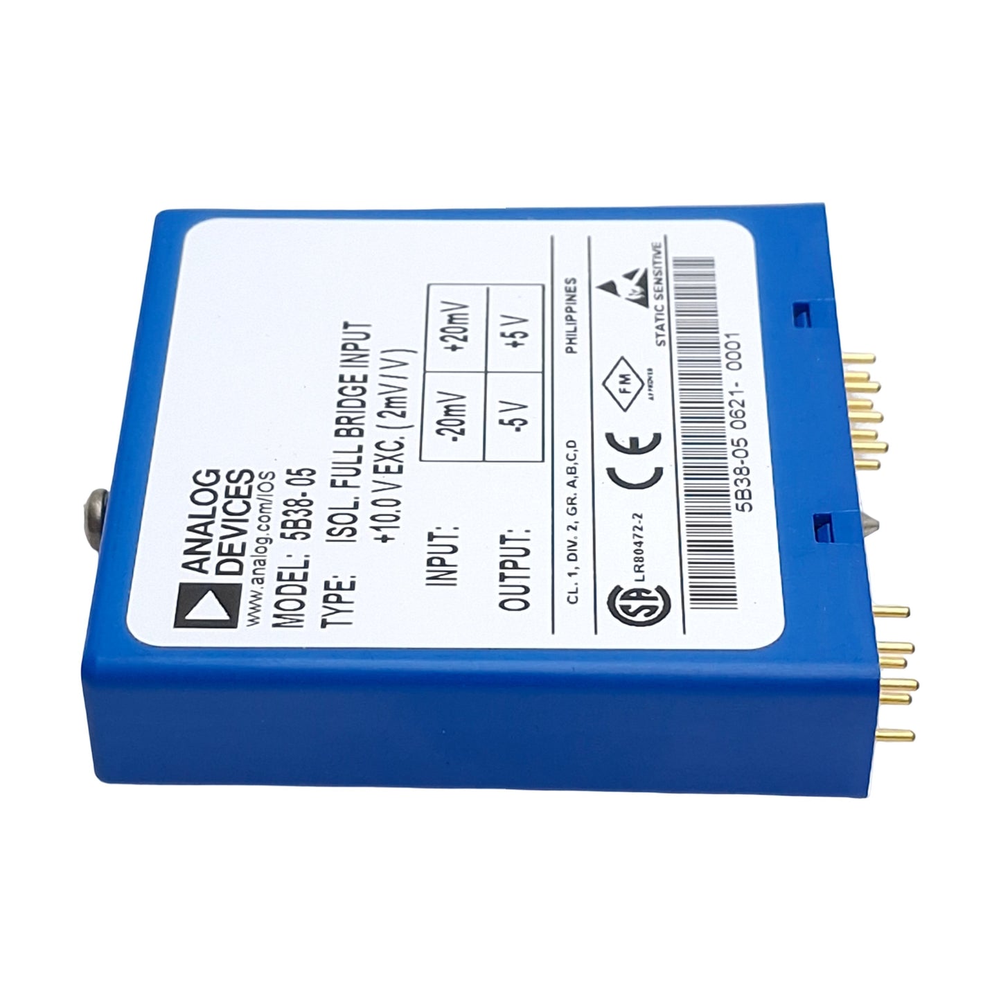 Used Analog Devices 5B38-05 Signal Conditioning Module, +/- 20mV Input, +/-5V Output