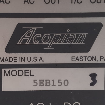 Used Acopian 5EB150 AC to DC Power Supply Module, 105-125VAC Input, 5VDC 1.5A Output