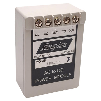 Used Acopian 5EB150 AC to DC Power Supply Module, 105-125VAC Input, 5VDC 1.5A Output