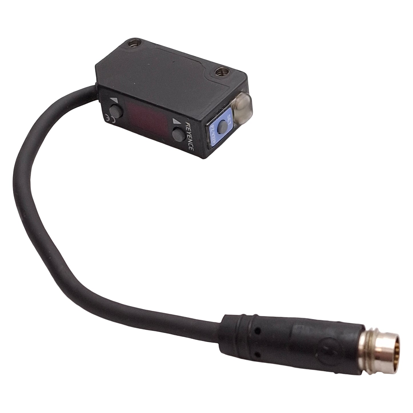 Used Keyence PZ-V32P Photoelectric Sensor, PNP, Red LED, 5-300mm, M8 4-Pin, 12-24VDC