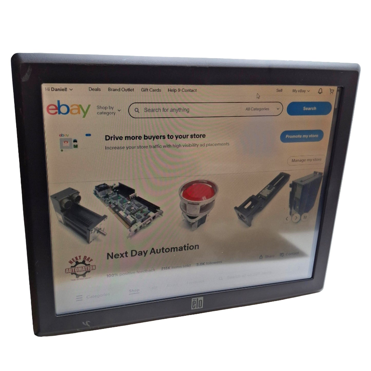 Used Elo ET1515L-7CEC-1-GY-G Tyco Single Touch-Screen Monitor, 15in, 120-240VAC/12VDC