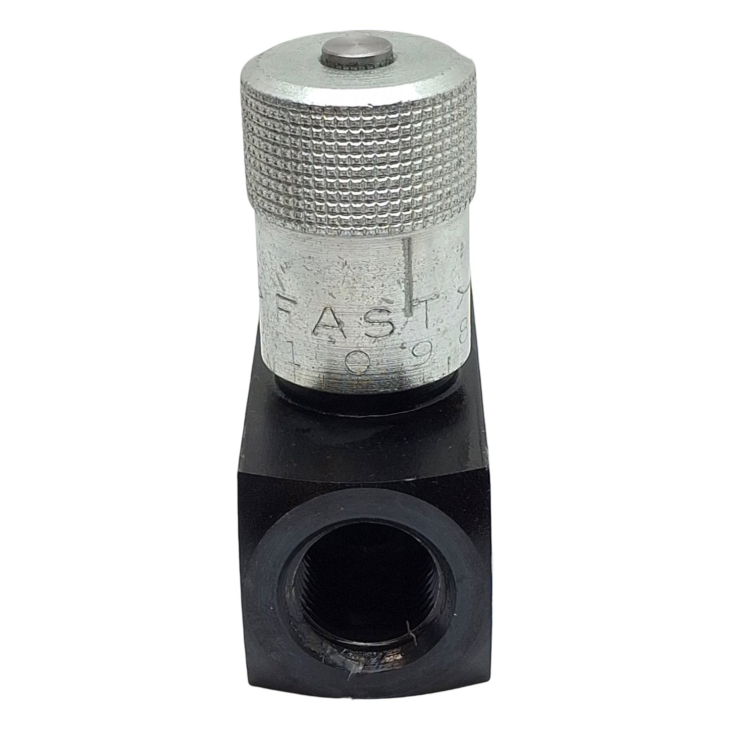 Used Parker F800S In-Line Flow Control Valve 5000psi, 1/2in x 1/2in Female NPT, 15gpm