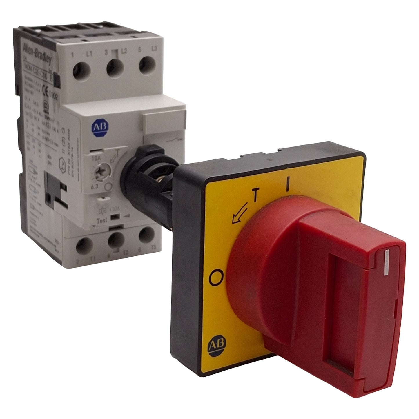 Used Allen Bradley 140M-C2E-C10 Motor Protection Circuit Breaker w/ Handle, 6.3-10A