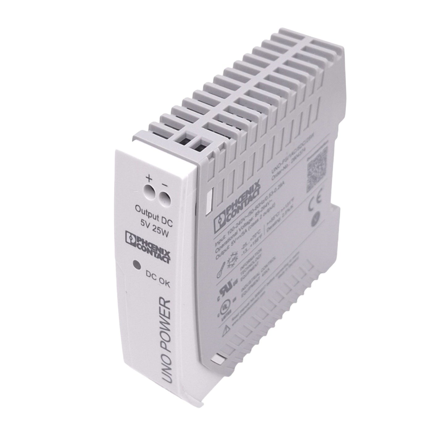 Used Phoenix Contact UNO-PS/1AC/5DC/25W 2904374 PSU, 100-240 VAC In 5 VDC Out, 25W