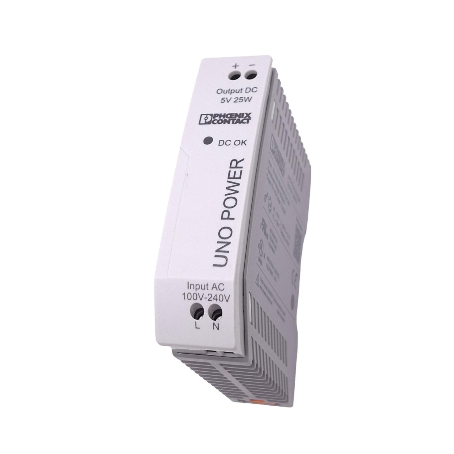 Used Phoenix Contact UNO-PS/1AC/5DC/25W 2904374 PSU, 100-240 VAC In 5 VDC Out, 25W