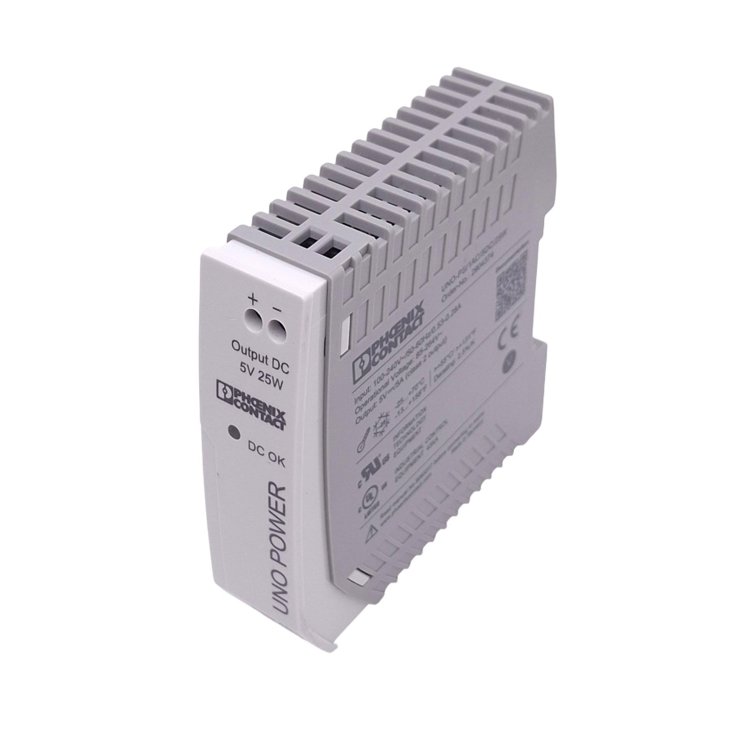 Used Phoenix Contact UNO-PS/1AC/5DC/25W 2904374 PSU, 100-240 VAC In 5 VDC Out, 25W