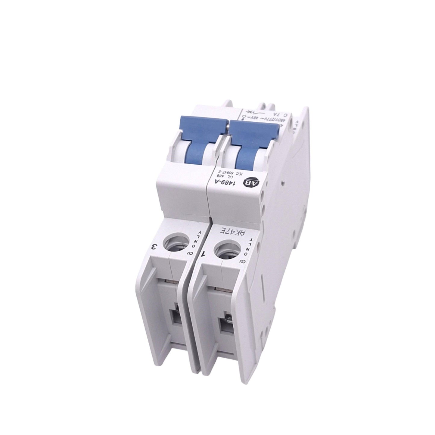Used Allen Bradley 1489-A2C070 Circuit Breaker, 2-Pole 7A, 480Y/277VAC 48VDC Max