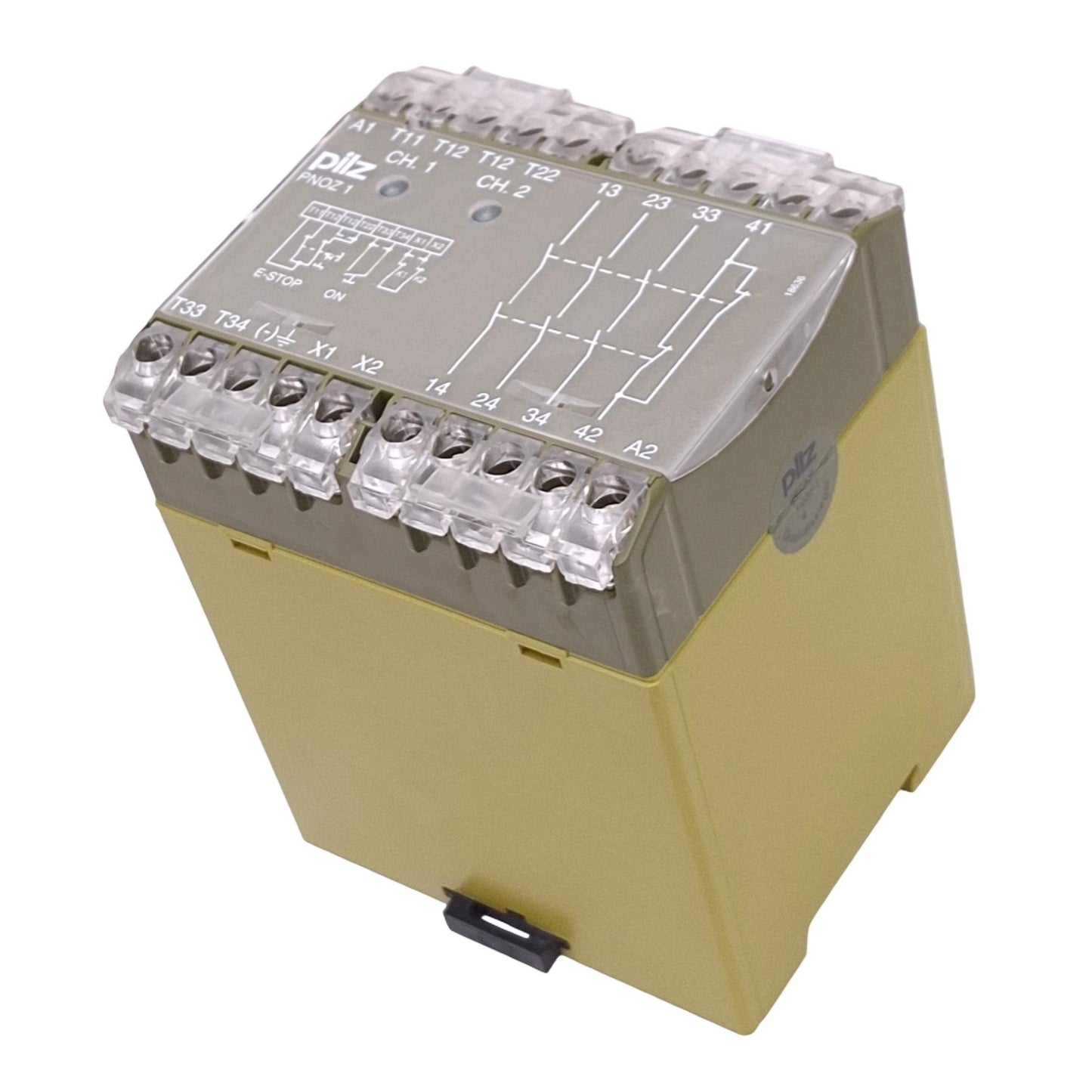 Used Pilz PNOZ1230VAC3S1O Safety Relay, 3NO 1NC, 8A Max, 230VAC In, DIN Rail