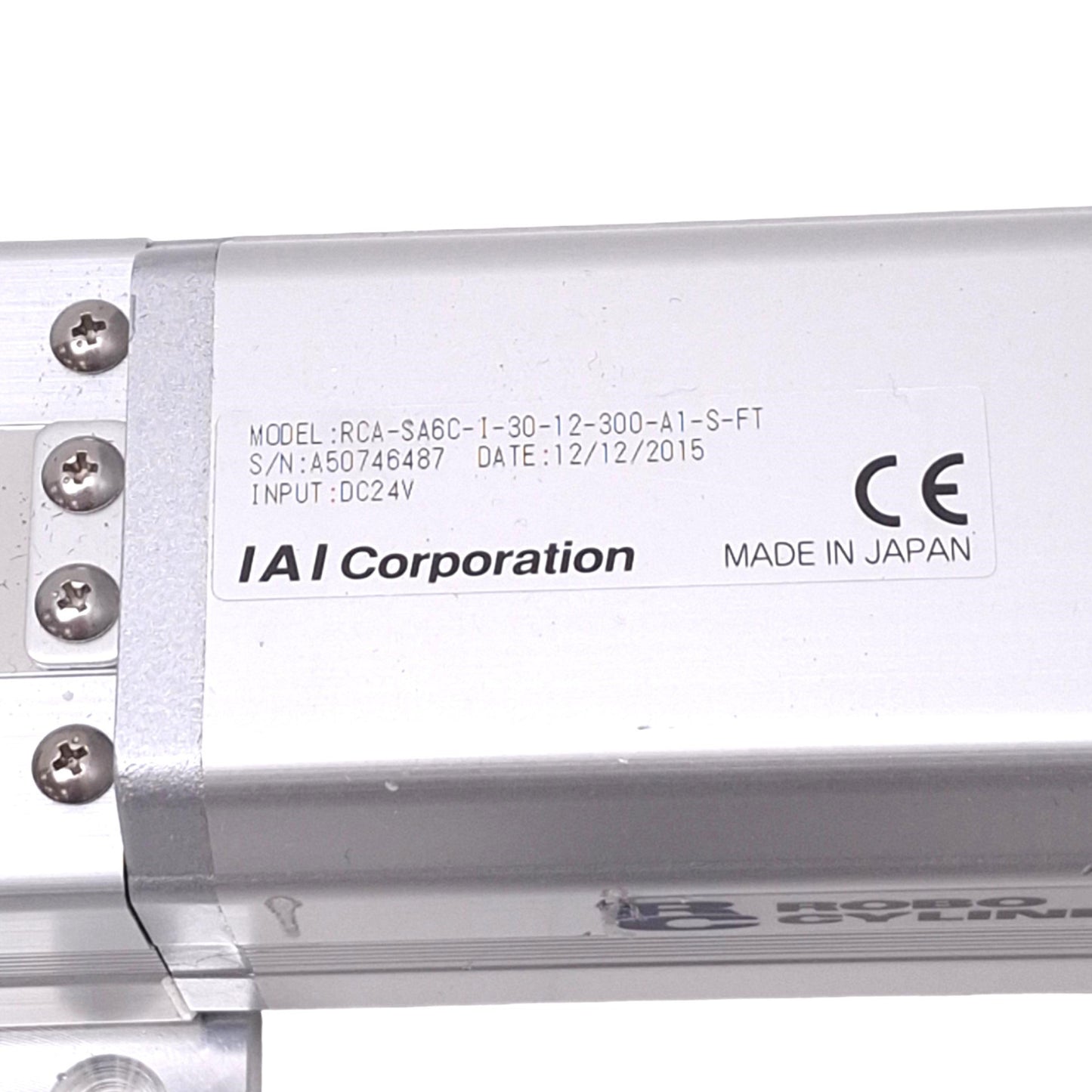 Used IAI RCA-SA6C-I-30-12-300-A1-S-FT ROBO CYLINDER Electric Actuator, 300mm Stroke