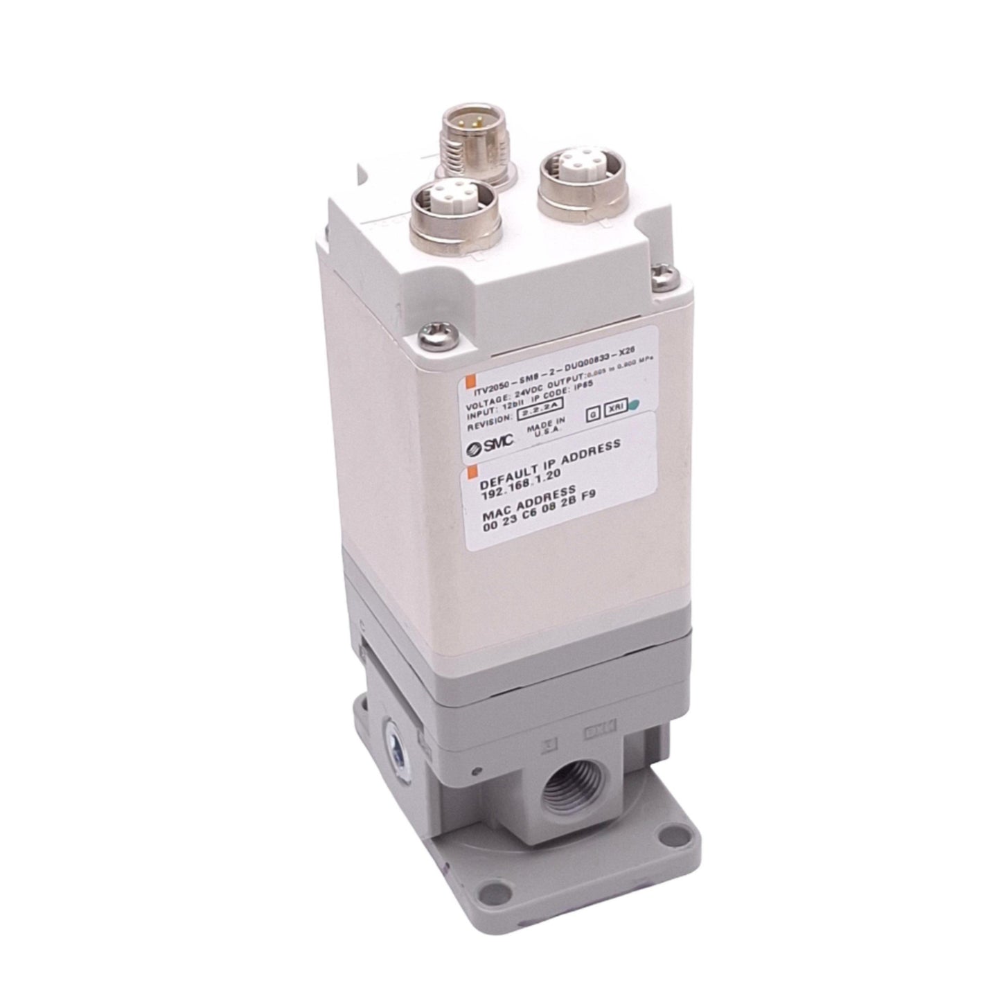 Used SMC ITV2050-SMB-2-DUQ00833-X26 Electro Pneumatic Regulator, 24VDC, 0.9MPa, RC1/4