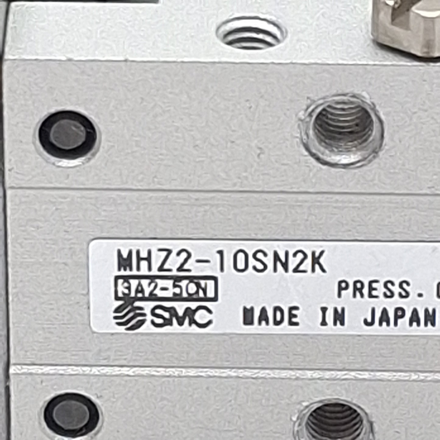 Used SMC MHZ2-10SN2K Pneumatic Parallel Gripper, ø10mm Bore, 4mm Stroke, 7.1N, 0.7MPa