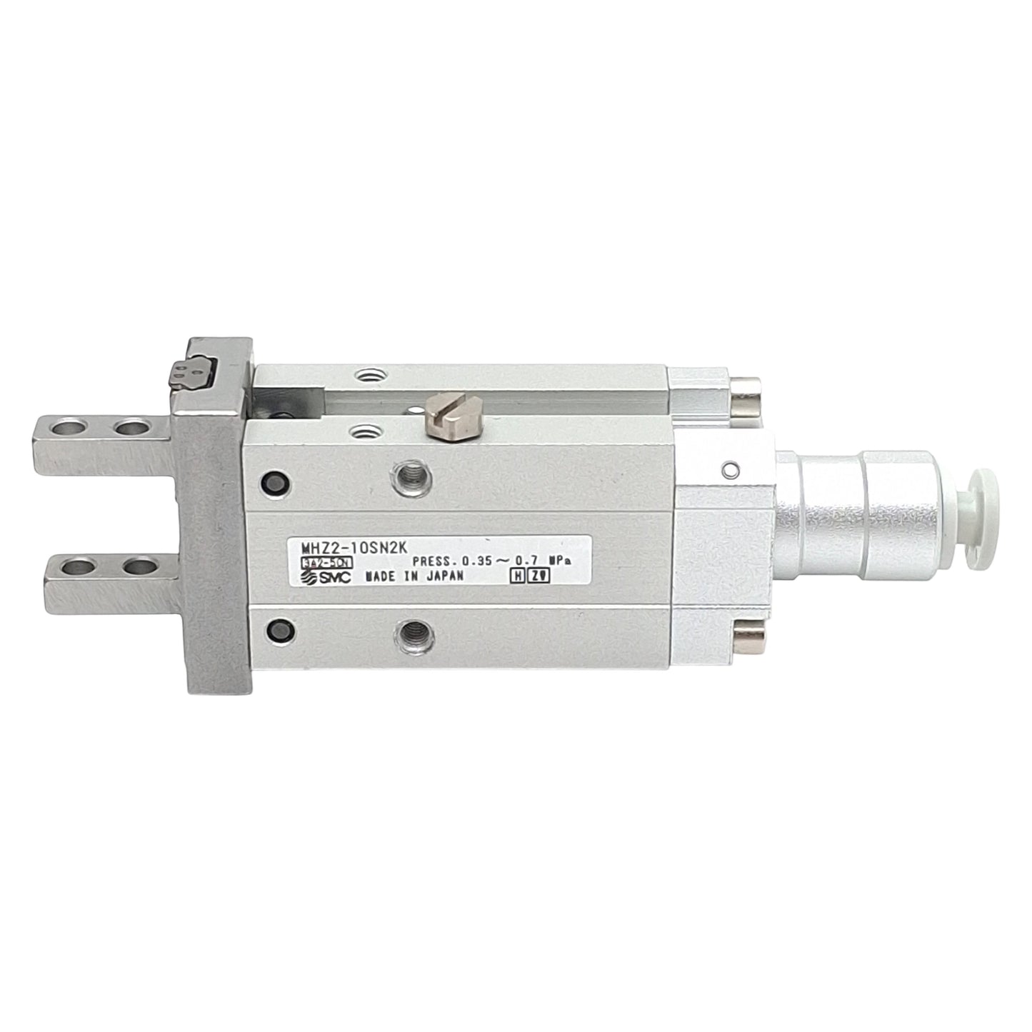Used SMC MHZ2-10SN2K Pneumatic Parallel Gripper, ø10mm Bore, 4mm Stroke, 7.1N, 0.7MPa