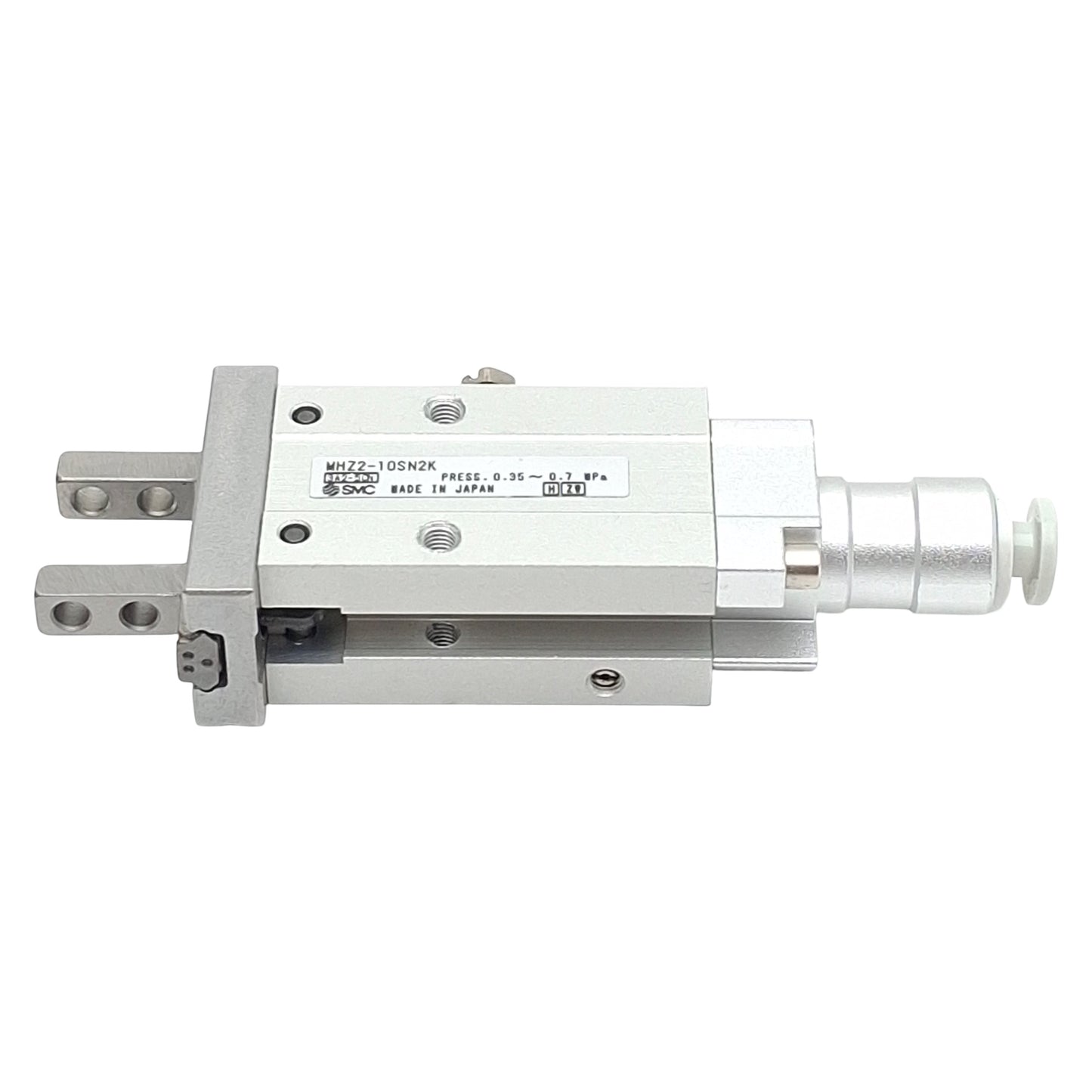 Used SMC MHZ2-10SN2K Pneumatic Parallel Gripper, ø10mm Bore, 4mm Stroke, 7.1N, 0.7MPa