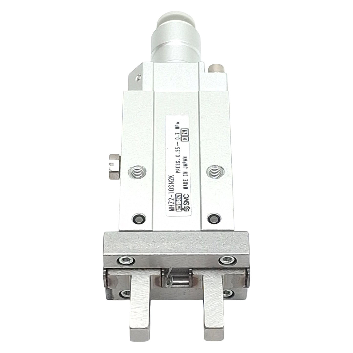 Used SMC MHZ2-10SN2K Pneumatic Parallel Gripper, ø10mm Bore, 4mm Stroke, 7.1N, 0.7MPa