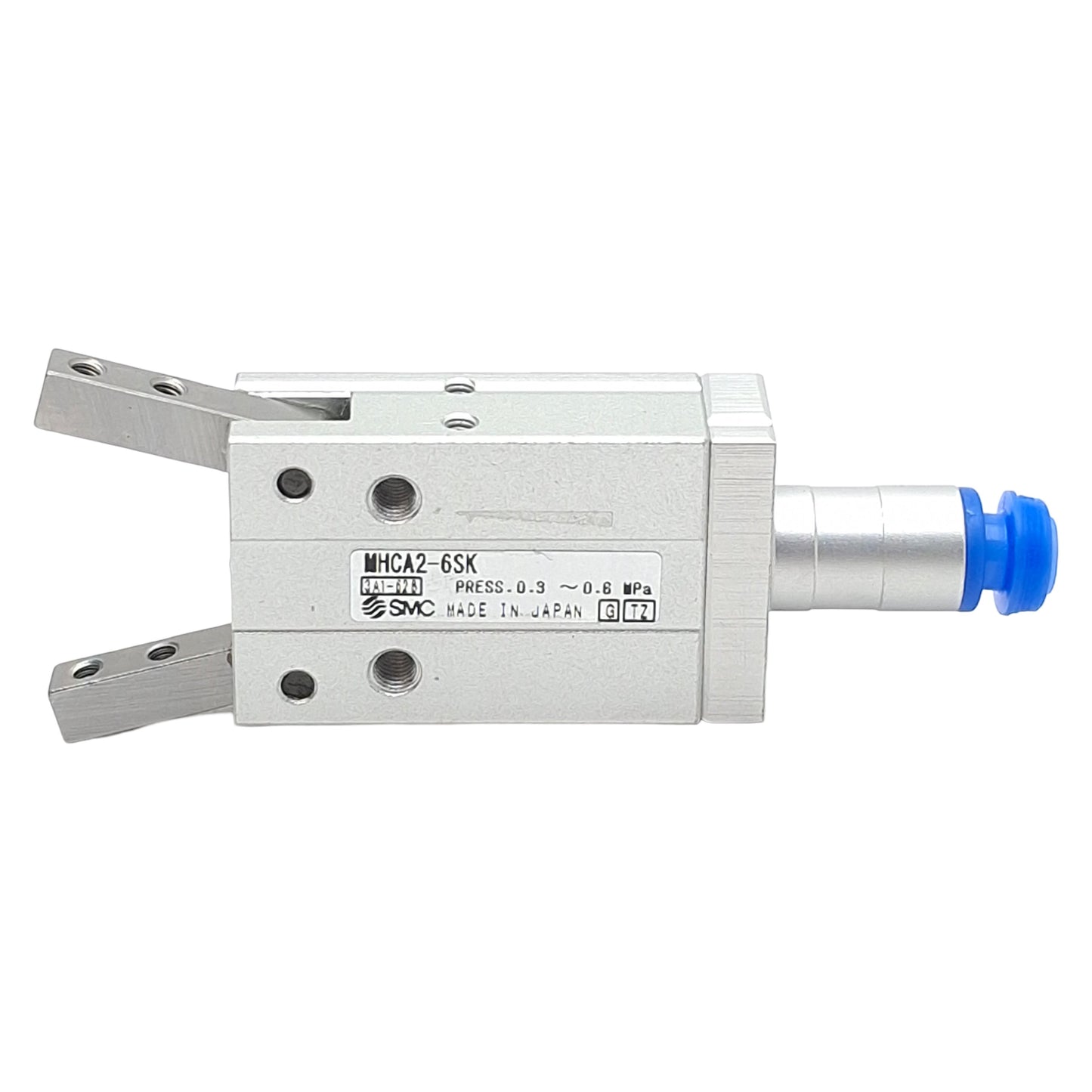 Used SMC MHCA2-6SK Pneumatic Parallel Gripper, ø6mm Bore, 30°~-10°, 0.024Nm, 0.6MPa