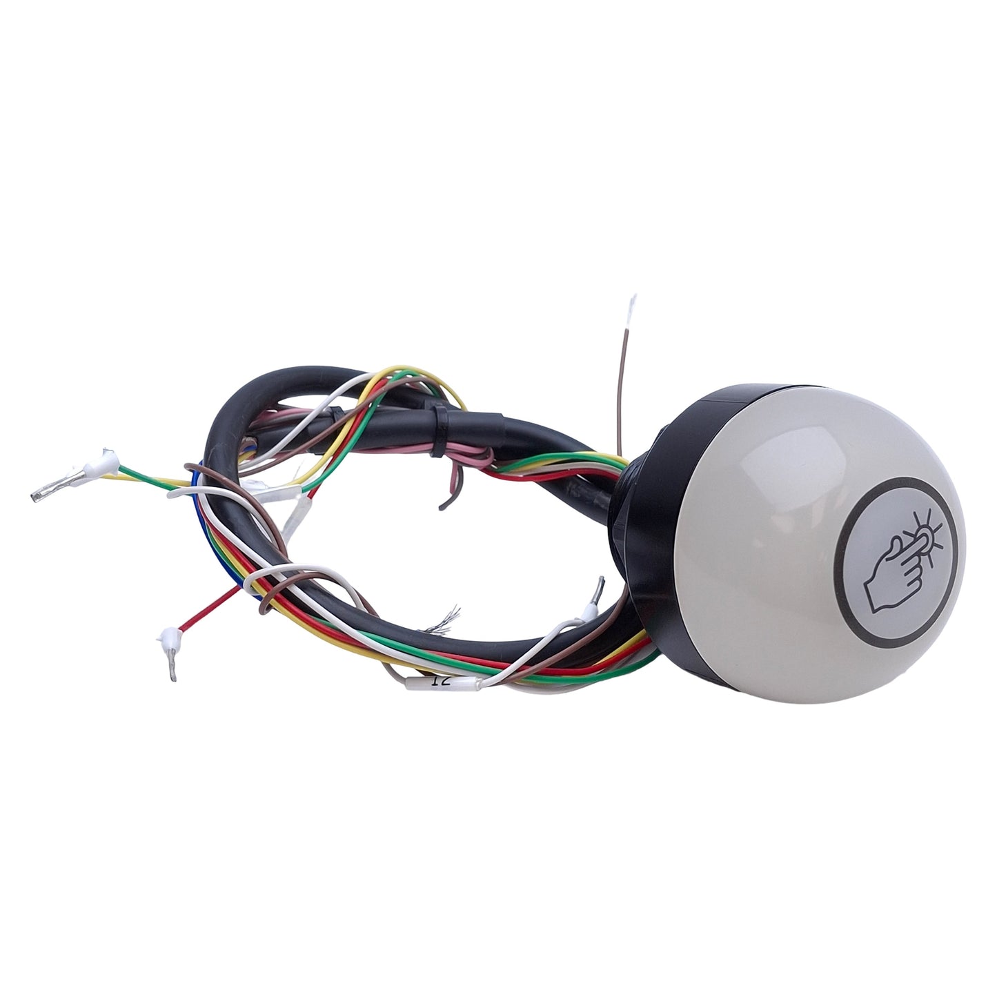 Used Banner K50APT2GRYF2 Illuminated Touch Button 12-30VDC, PNP, Yl Gr Rd, 1ft Cable