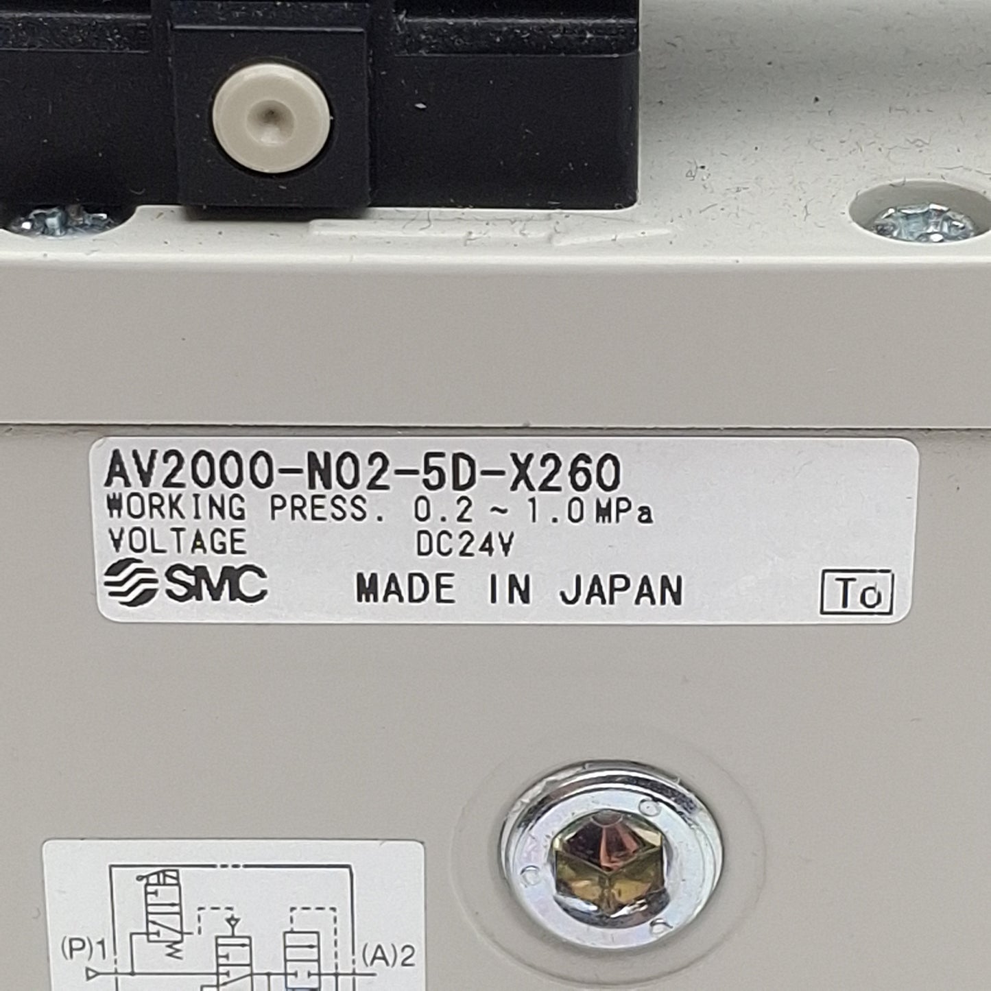 Used SMC AV2000-N02-5D-X260 Soft-Start Solenoid Valve, 1/4in NPT, 1.0MPa, 24VDC Coil