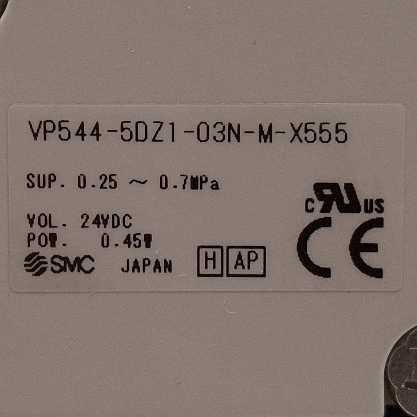 Used SMC VP544-5DZ1-03N-M-X555 Dual Residual Relief Valve w/ Soft Start-Up, 24VDC