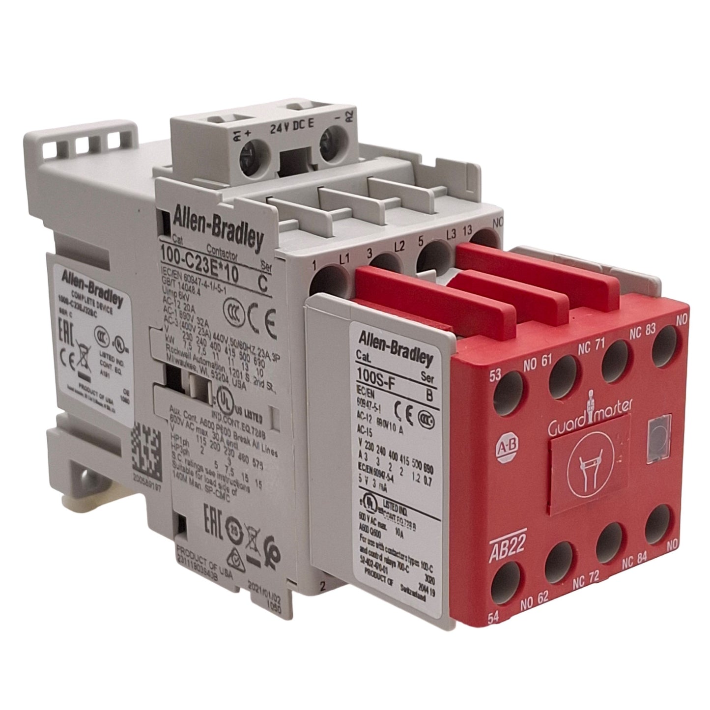 Used Allen Bradley 100S-C23EJ32BC Guardmaster Safety Contactor, 3NO+2NC, 24VDC Coil