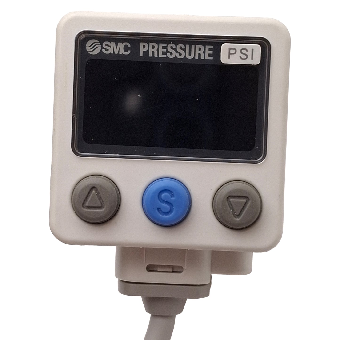 Used SMC ISE40A-N01-Y-P-X531 Digital Pressure Switch PNP, -14.5~145psi, M12 4-Pin