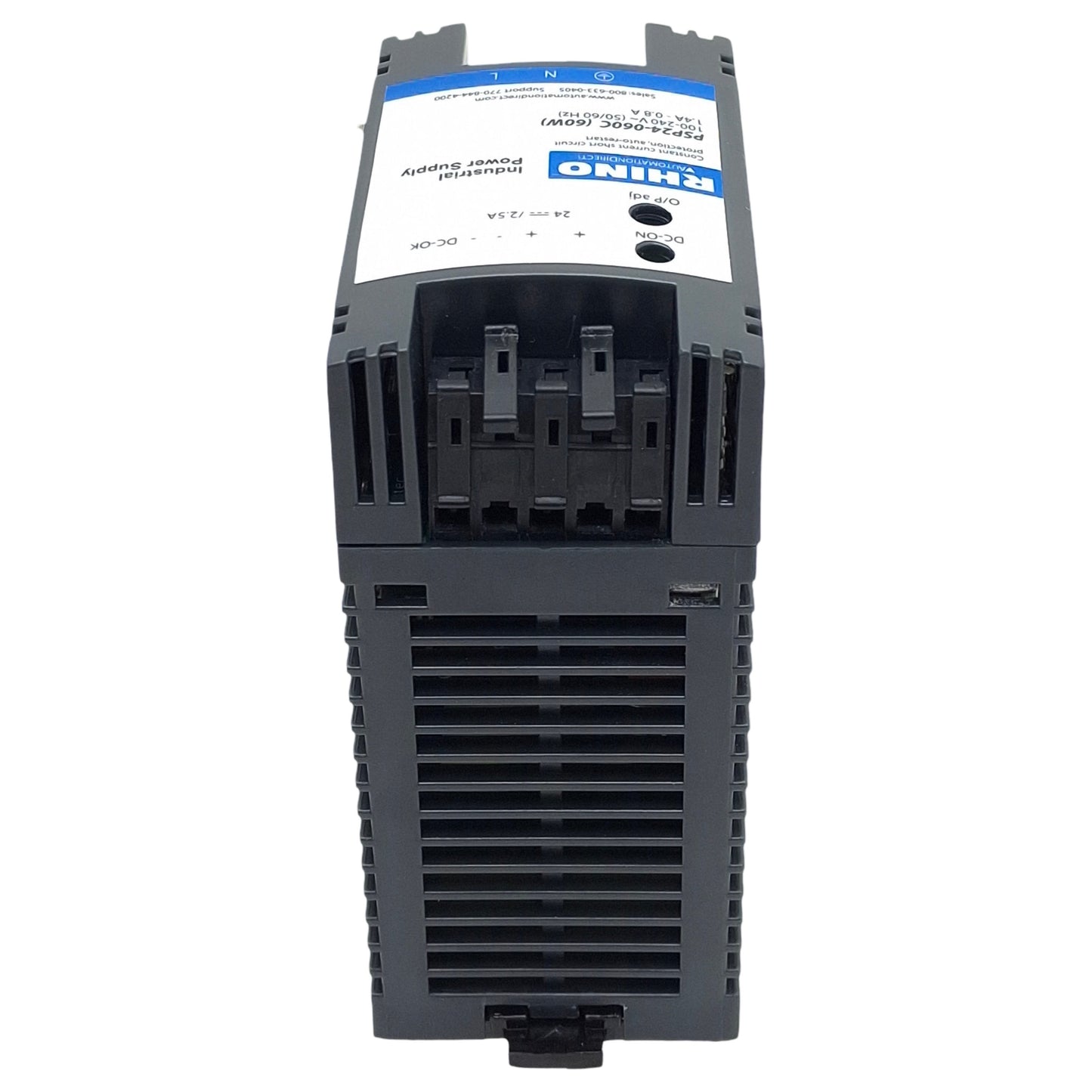 Used Automation Direct Rhino PSP24-060C Power Supply, 140-240VAC In, 2.5A 24VDC Out