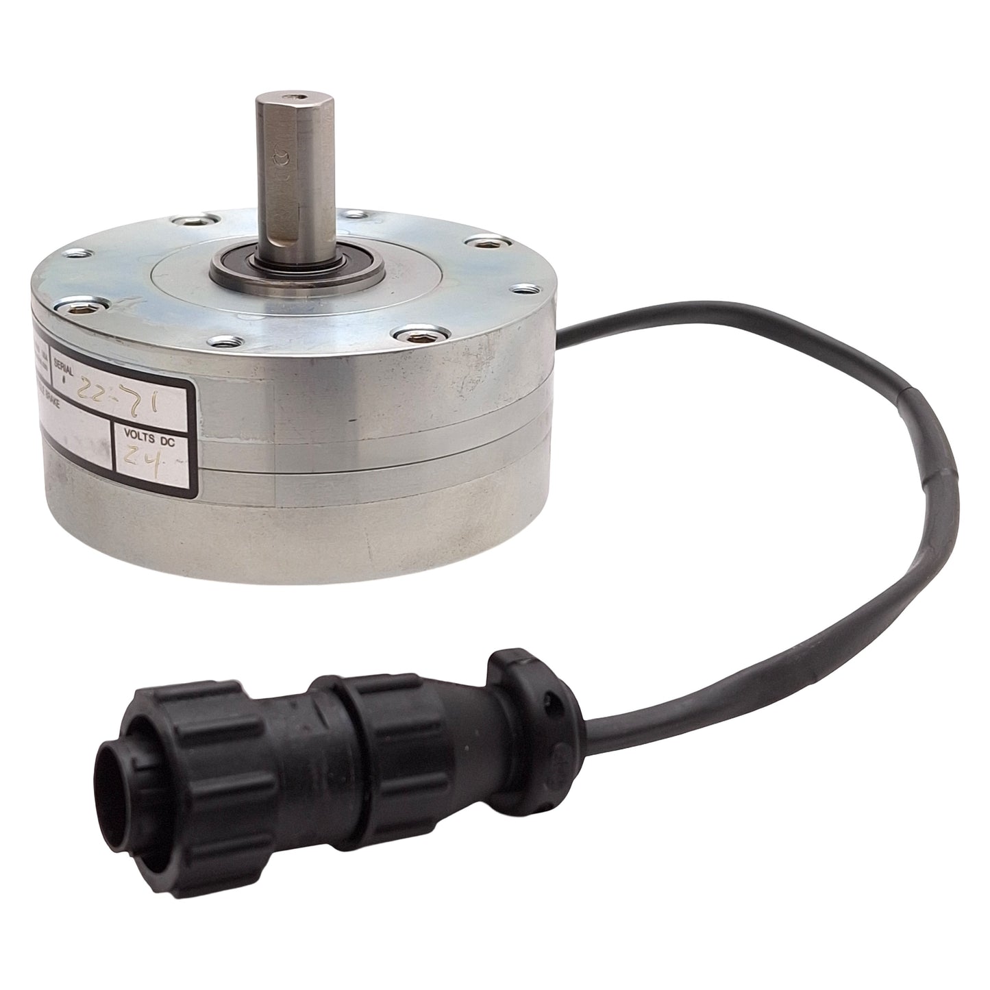 Used Placid B35-24-1 Magnetic Particle Brake, 0.6-35lb-in, ø1/2in Shaft, 24VDC