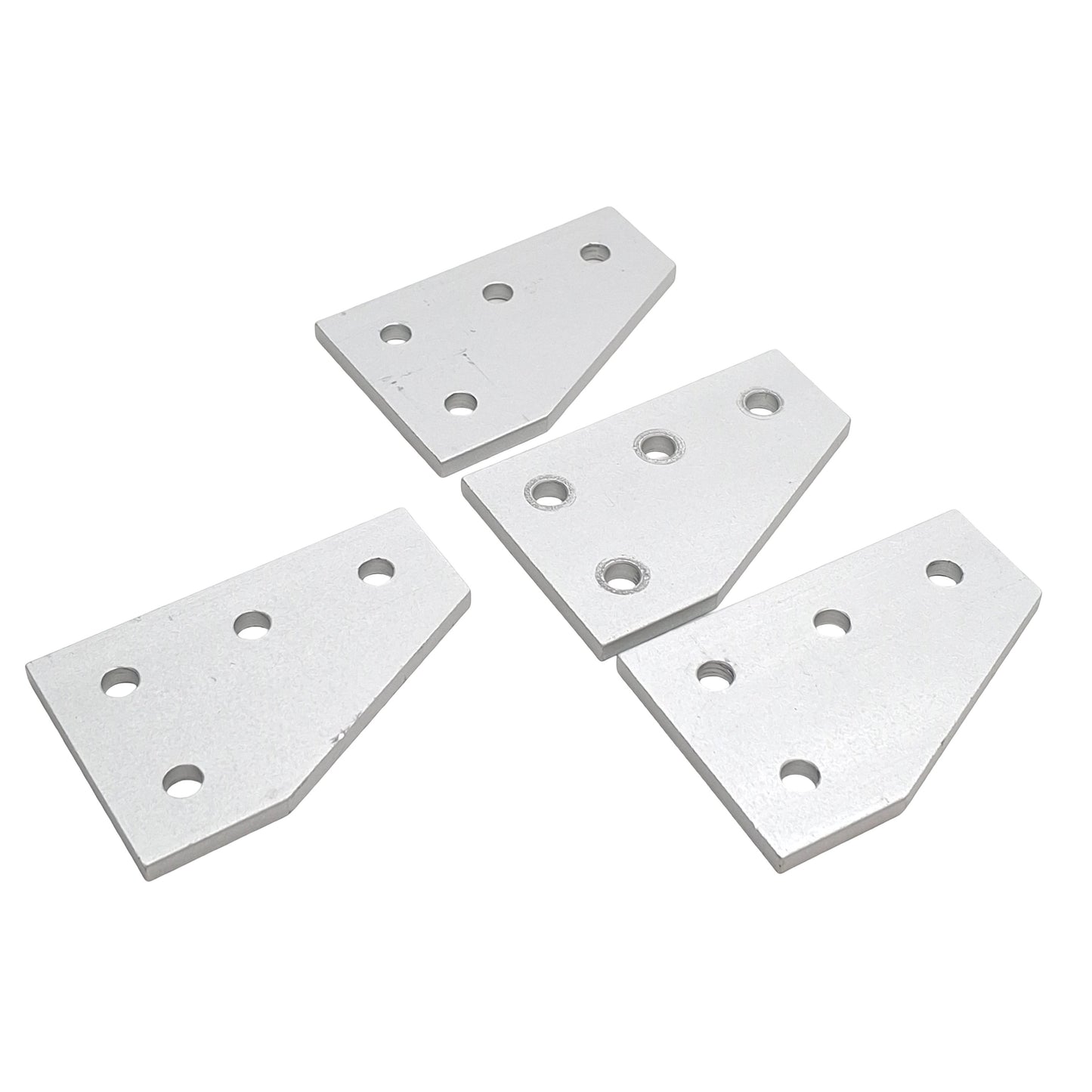 Used Lot of 4 80/20 4150 Angled Flat Plate, 4-Hole, 10-Series, 3in x 2in x 0.188in
