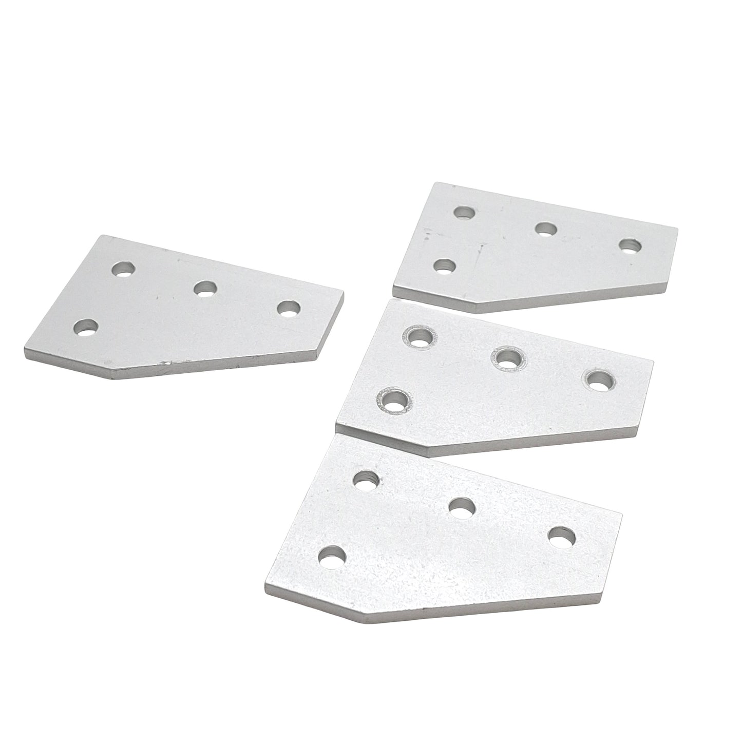 Used Lot of 4 80/20 4150 Angled Flat Plate, 4-Hole, 10-Series, 3in x 2in x 0.188in