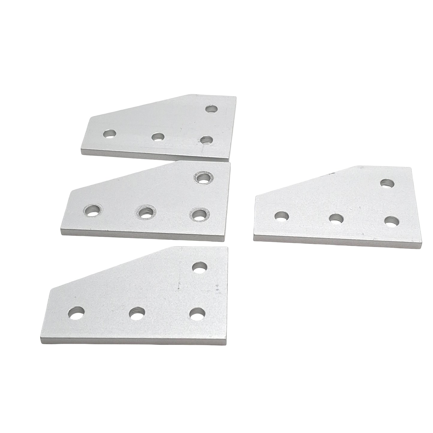 Used Lot of 4 80/20 4150 Angled Flat Plate, 4-Hole, 10-Series, 3in x 2in x 0.188in