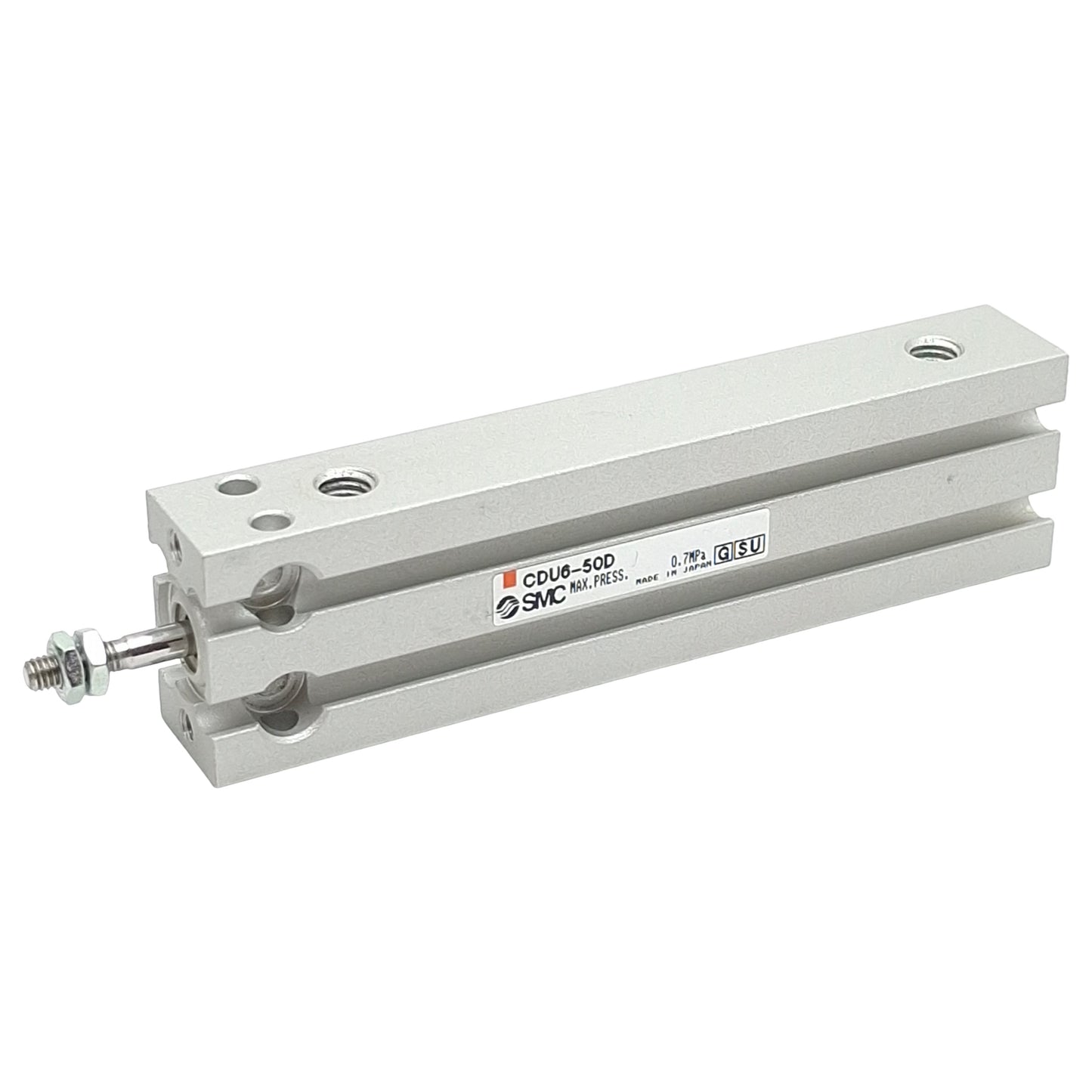 Used SMC CDU6-50D Free Mount Cylinder, ø6mm Bore, 50mm Stroke, M5 x 0.8, 0.7MPa Max