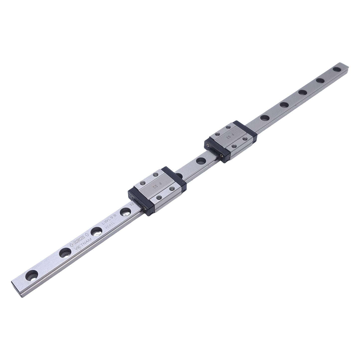 Used IKO LWL9B Linear Ball Bearing Carriage Slide (2x) w/ 280mm Guide Rail, 9mm Wide