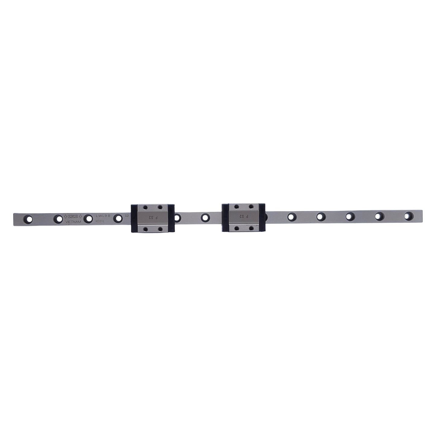 Used IKO LWL9B Linear Ball Bearing Carriage Slide (2x) w/ 280mm Guide Rail, 9mm Wide