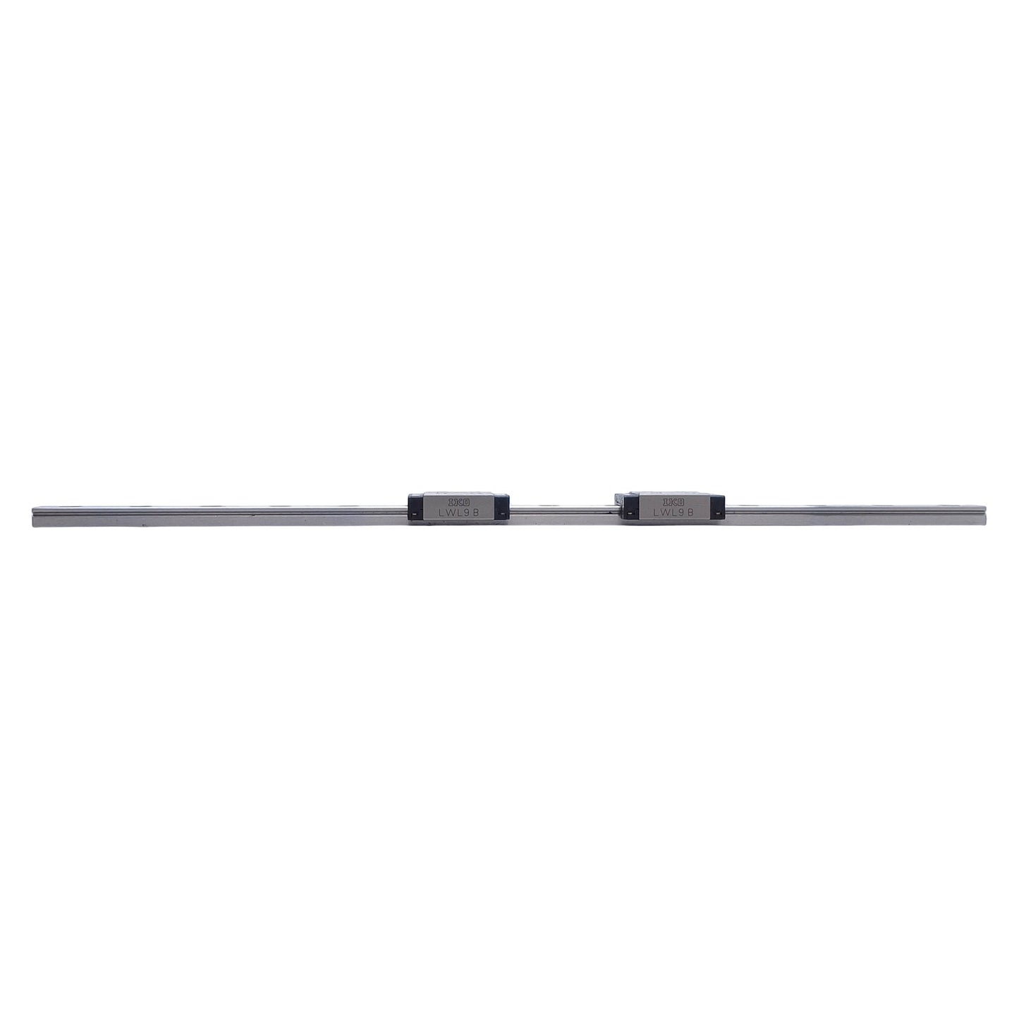 Used IKO LWL9B Linear Ball Bearing Carriage Slide (2x) w/ 280mm Guide Rail, 9mm Wide