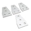 Used Lot of 4 80/20 4141 Four Hole Tee Flat Plates, 3in x 2in x 0.188in, 10 Series