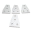 Used Lot of 4 80/20 4141 Four Hole Tee Flat Plates, 3in x 2in x 0.188in, 10 Series