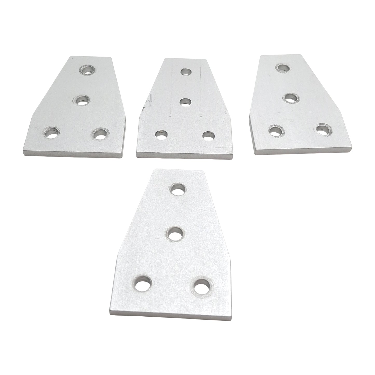 Used Lot of 4 80/20 4141 Four Hole Tee Flat Plates, 3in x 2in x 0.188in, 10 Series