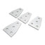 Used Lot of 4 80/20 4141 Four Hole Tee Flat Plates, 3in x 2in x 0.188in, 10 Series