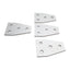 Used Lot of 4 80/20 4141 Four Hole Tee Flat Plates, 3in x 2in x 0.188in, 10 Series