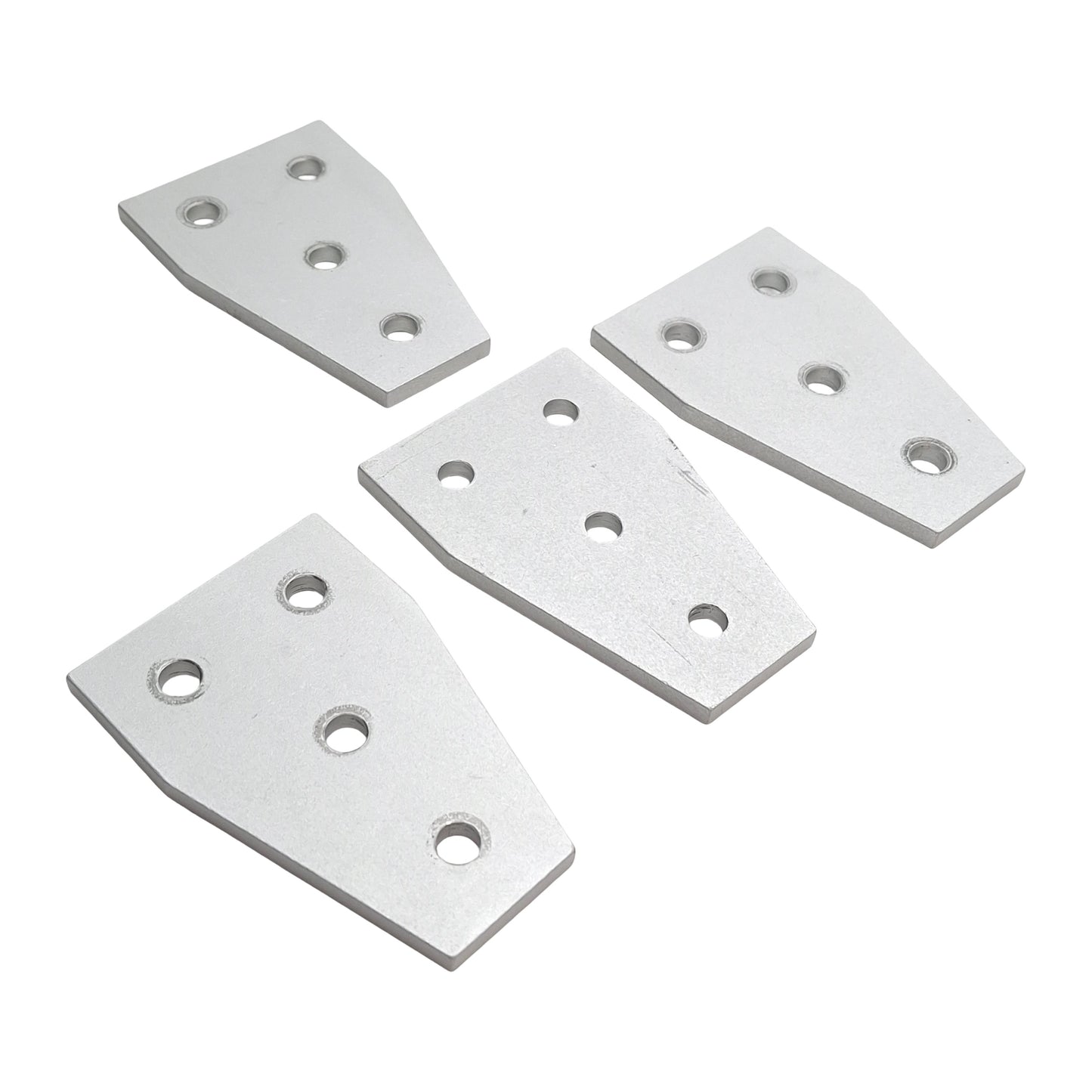 Used Lot of 4 80/20 4141 Four Hole Tee Flat Plates, 3in x 2in x 0.188in, 10 Series
