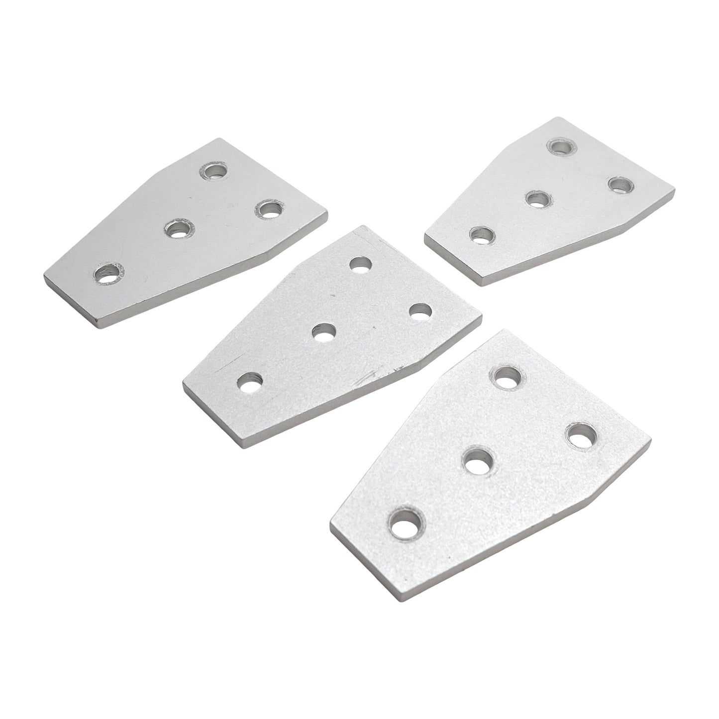 Used Lot of 4 80/20 4141 Four Hole Tee Flat Plates, 3in x 2in x 0.188in, 10 Series