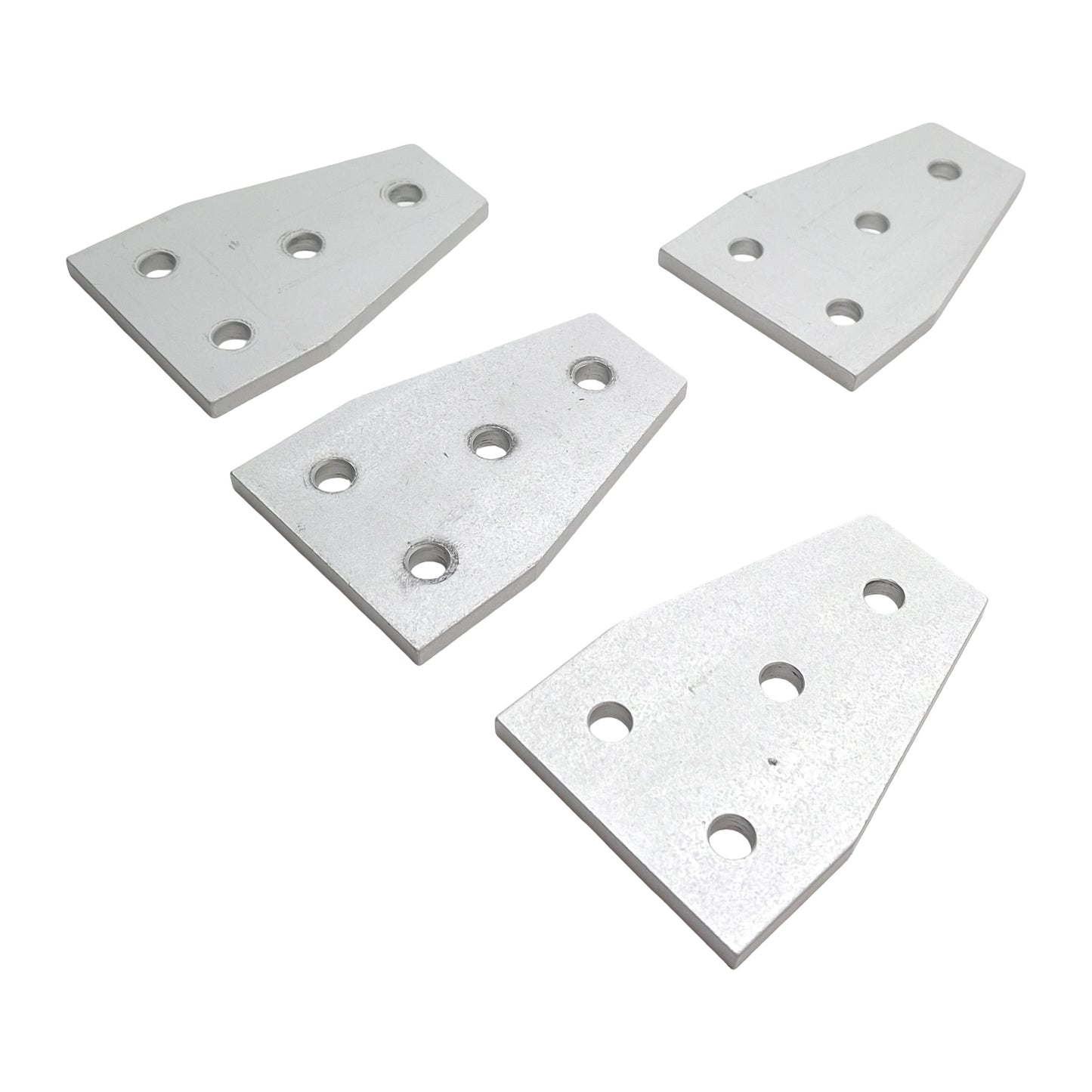 Used Lot of 4 80/20 4141 Four Hole Tee Flat Plates, 3in x 2in x 0.188in, 10 Series