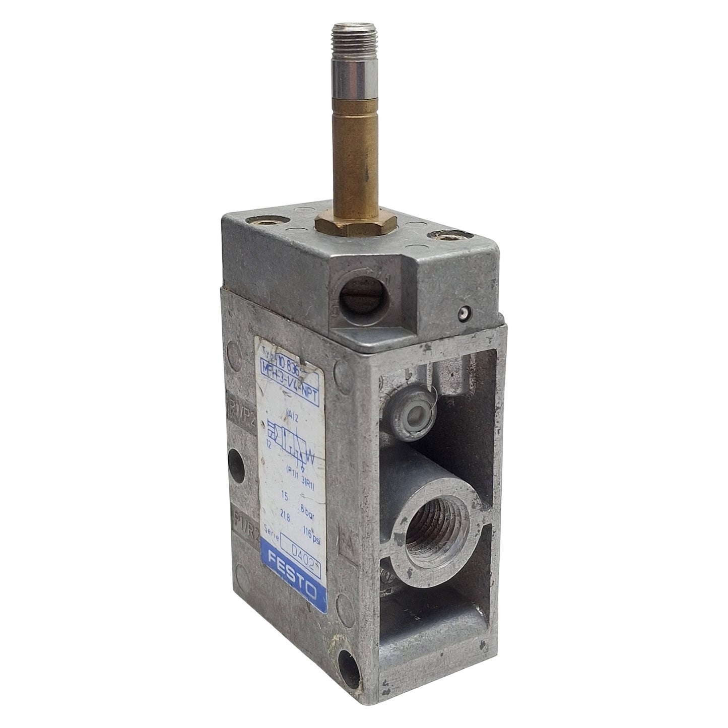 Used Festo MFH-3-1/4-NPT Solenoid Valve, 3/2-Way, 1/4in NPT, M5, 0.15-0.8MPa
