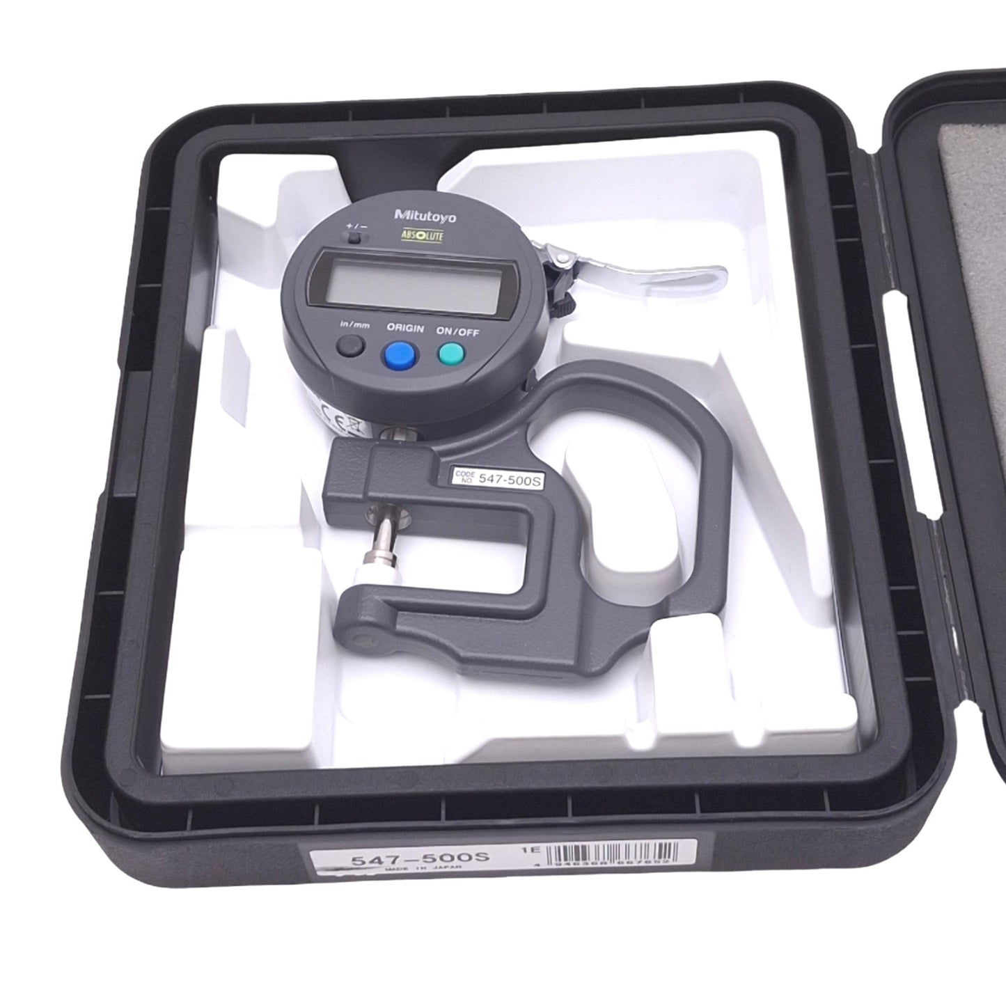 Used Mitutoyo 547-500S 543-783BS Absolute Digital Thickness Gauge, 0-12mm Range