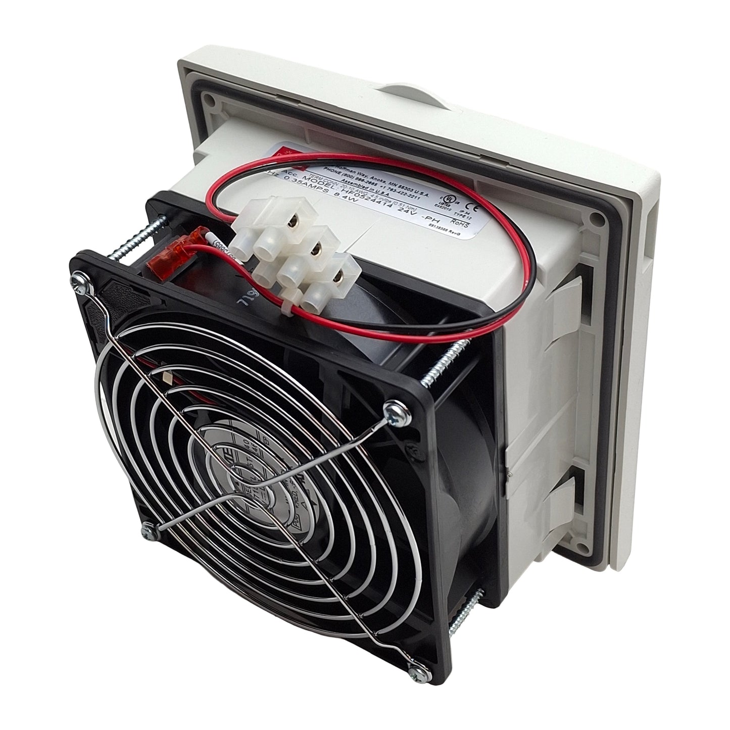 New Hoffman HF0524414 nVent Enclosure Filter Fan 24VDC, 35CFM, 5in x 5in