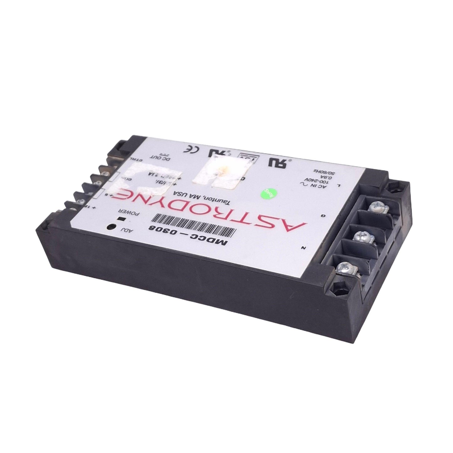 Used Astrodyne MDCC-0308 Power Supply, 100-240VAC In, 5/12VDC 3/1.25A Out, 30W Max