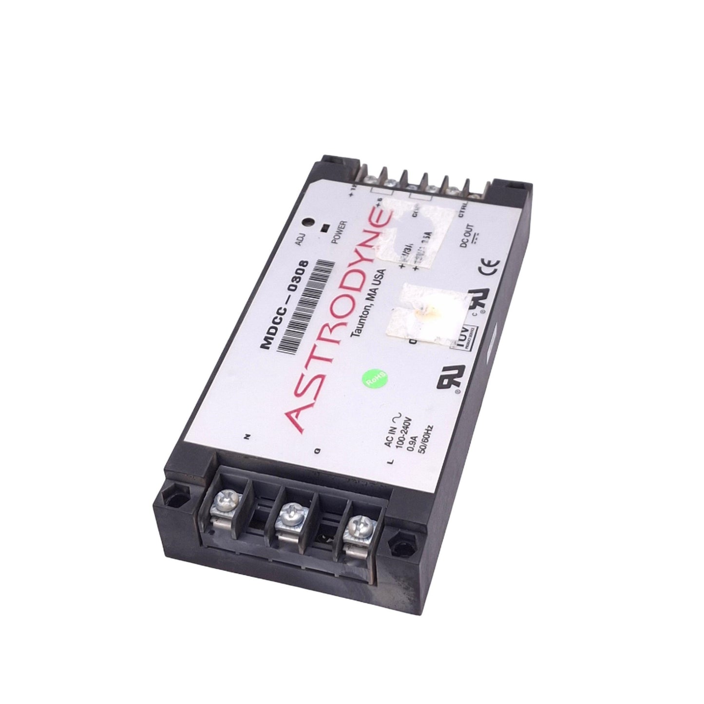 Used Astrodyne MDCC-0308 Power Supply, 100-240VAC In, 5/12VDC 3/1.25A Out, 30W Max